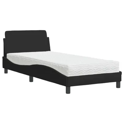 Produktbild von Bett mit Matratze "Dover" Schwarz 90x190 cm Stoff