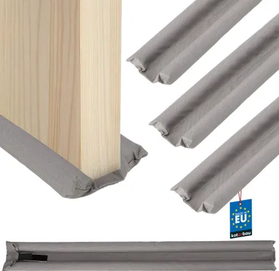 Produktbild von KOTARBAU® 3er Set Türdichtung aus Schaumstoff 95 cm Zugluftstopper für Türen 30 mm Doppeldichtung Zuschneidbar Schallschutz Türbodendichtung Tür Windschutz Grau