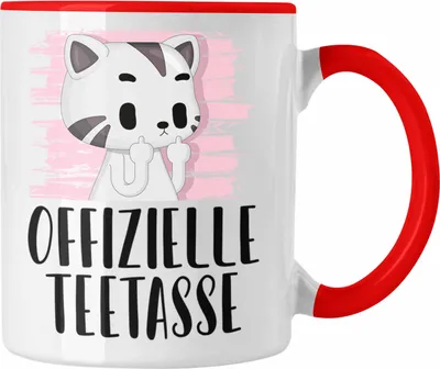 Produktbild von Trendation - Offizielle Teetasse Lustige Tasse für Tee Geschenk Teetrinker (Rot)