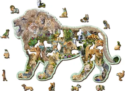 Produktbild von WOODEN CITY Holzpuzzle Brüllender Löwe 250 Teile ECO