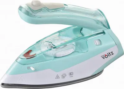Obrázek produktu pro Cestovní žehlička Oliver Voltz OV51050K, 1100 W, 55 ml, skládací, ochrana proti přehřátí, tyrkysová/bílá