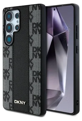 Produktbild von Dkny Leder-Magsafe-Hülle Mit Karomuster Für Samsung Galaxy S25 Ultra, Schwarz