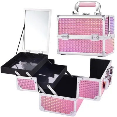 Image de Solidchoice - Organisateur de maquillage avec serrure, en aluminium