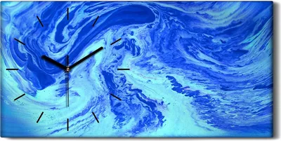 Produktbild von Dekor Leinwand Uhr Wandbilder 60x30 Malerei Abstrakte Kunst Meer Wellen - schwarze Hände