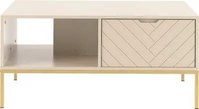 Produktbild von Couchtisch 104 cm breit in kaschmir mit gefräster Front ANGERA-140