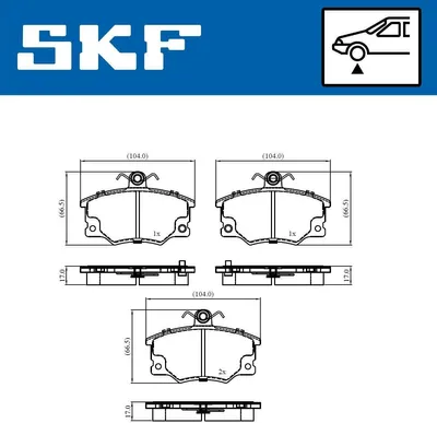 Zdjęcie produktu dla Zestaw klocków hamulcowych SKF przednie klocki hamulcowe do ALFA ROMEO SPIDER (916S) VKBP 80911 A