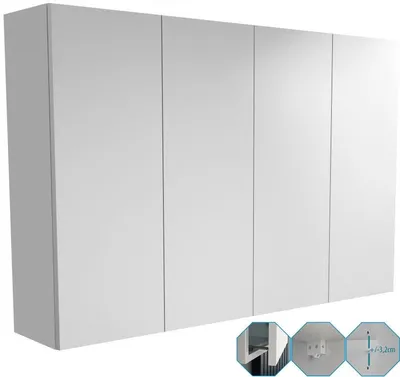 Zdjęcie produktu dla szafka łazienkowa 120x80 (60+60) wisząca szafka zabudowa do łazienki biały