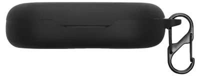 Produktbild von kwmobile Schutzhülle für JBL Soundgear Sense Hülle - TPU Silikon Case für Kopfhörer Ladecase - stoßfestes Cover mit Karabiner - Schwarz