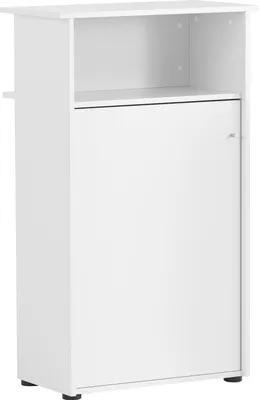 Produktbild von Möbelpartner Empfangstheke Coyote | HxBxT 111x66x44cm | 3 Fächern & 1 Flügeltür | Mattweiß