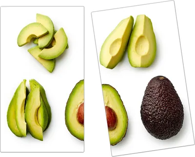 Produktbild von Spritzschutz Herdabdeckplatte Schneidebrett aus Glas Viererlei Avocado 2-Teilig (60x52cm)