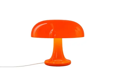 Produktbild von ASCEND 21 Pilzlampe Orange Retro Tischlampe (Schirmgröße 33 cm) – Retro Mushroom Tischlampe mit warmem Ambientelicht – Vintage Design Lampe für Wohnzi, KI-generiertes Bild