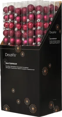 Produktbild von Weihnachtskugeln Kunststoff 3cm 14er Set - Festlich Rosa