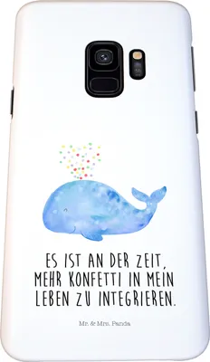 Produktbild von Mr. & Mrs. Panda Samsung Galaxy S9 Handyhülle Wal Konfetti - Weiß - Geschenk, Geburtstag, Motivation, Handy Case, Hülle, Trennung, Abnehmen, Handycover, Neustart, Cover