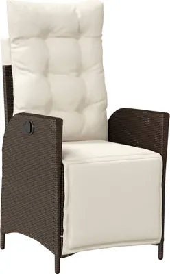 Obrázok produktu pre vidaXL Záhradné kreslo s nastaviteľnou opierkou nôh Brown Poly Rattan