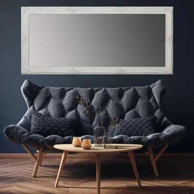 Produktbild von Stilvoller Spiegel GRANDE 162x72cm antik-weiss Barockstil Facette