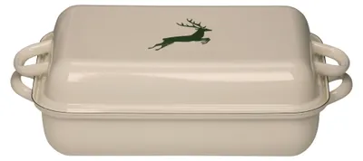 Immagine prodotto di Padella Riess con coperchio 37x26cm smalto verde cervo