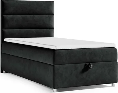 Produktbild von Boxspringbett mit Bettkasten Trinity K-4 SINGLE Bonellfederkern inkl. Topper, mit Lieferung 90x200-SCHWARZ