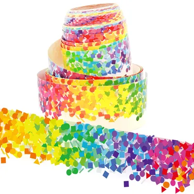 Produktbild von Pinnwandbordüre mit Konfetti zur Klassenzimmerdekoration (weiß)