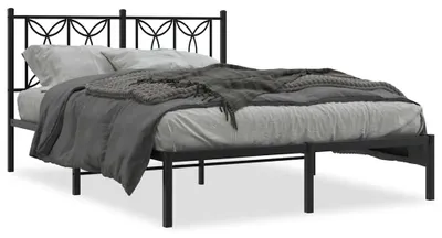 Obrázok produktu pre vidaXL Posteľný rošt s čelom kovový čierny 135x190 cm