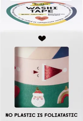 Produktbild von folia Deko-Klebeband Washi-Tape "HOTFOIL MERRY JINGLING" 4er Set