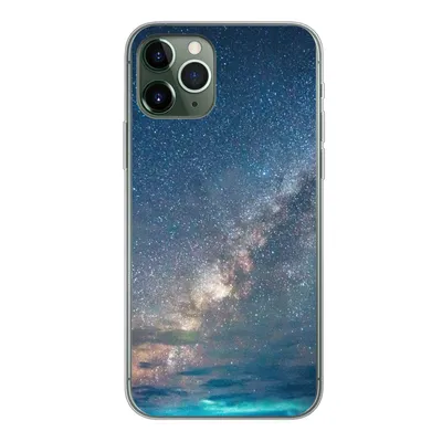 Produktbild von MuchoWow® Handyhülle Schutzhülle Hülle für iPhone 11 Pro Sterne - Sonnensystem - Türkis - Jungen - Mädchen - Kinder Silikon Softcase Handy Hülle - Handy