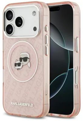 Immagine prodotto di Custodia Karl Lagerfeld Iml Glitter Karl&Choupette Heads Logo Magsafe Na Iphone 17 Pro Max - Różowe