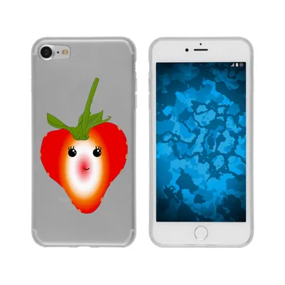 Produktbild von PhoneNatic Case kompatibel mit Apple iPhone 8 Silikon-Hülle Sommer Erdbeere M4