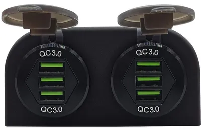 Produktbild von ProRide 12V USB-Steckdose 6 Ports QC3.0 Doppelaufbau DS2085B Blau