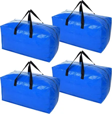 Productafbeelding van Verhuistassen - Set van 4 - Groot - Rugzakriemen en ritssluitingen - Opbergtas voor dekbedden - Kleding - Reizen