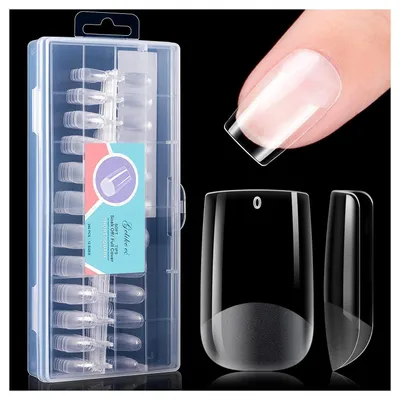 Produktbild von Künstliche Nägel Full Cover Clear Short Square Soft Gel 240 Stück 12 Größen