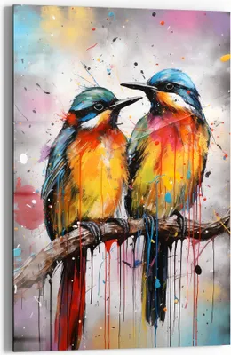 Produktbild von DEQORI Glasbild Echtglas 60x90 cm 'Harmonische Gefährten' Wandbild Bild modern Deko