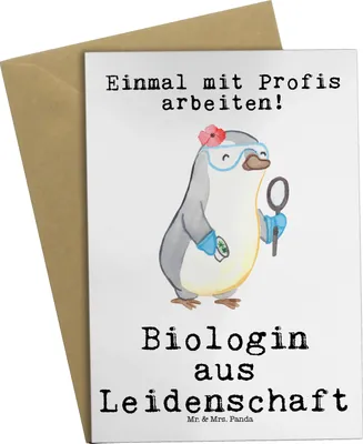 Produktbild von Mr. & Mrs. Panda valentinstagskarte Biologin Leidenschaft - Weiß - Geschenk, Klappkarte, Labor, einladungskarten, osterkarten, weihnachtskarten, Bachelor, kommunionskarte