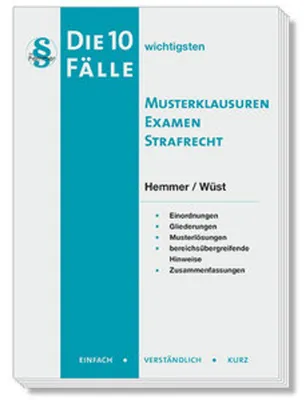 Immagine prodotto di Die 10 wichtigsten Fälle Musterklausuren Examen Strafrecht