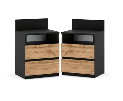Two identical nightstands are shown against a white background.