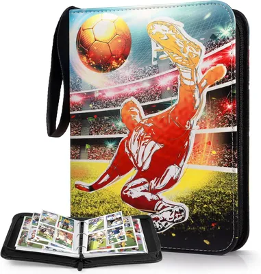 Produktbild von Sammelkarten Album Fussball 400 Karten Sammelalbum Fussball Sammelmappe Karten Ordner Binder Card Ordner Sammelkarten Kartenalbum Kinder 4 Taschen 50