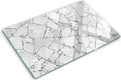 Produktbild von Tulup Glas Herdabdeckplatte - 80x52 cm - Glaskeramikkochfeld-Abdeckung Spritzschutz Glasabdeckplatte - Einteilig - Sonstige - Steinmauer - Weiß