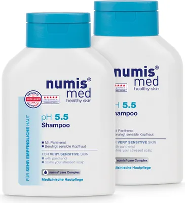 Produktbild von numis med Shampoo ph 5.5 - 2er Pack Hautberuhigendes Haarshampoo für sehr empfindliche & sensible Haut - vegan