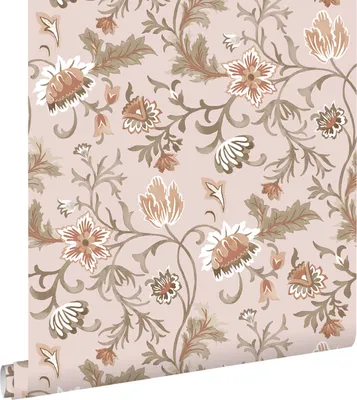 Obrázek produktu pro ESTAhome Tapety starožitné květiny starorůžové,terakotovéZelená - 139478 - 0,53 x 10,05 m