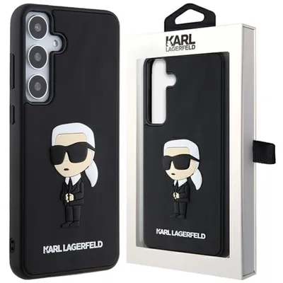 Produktbild von Karl Lagerfeld KLHCS24M3DRKINK S24+ S926 schwarzes Hartschalenetui 3D Rubber Ikonik