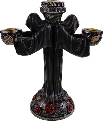 Produktbild von Kremers Schatzkiste Grimreaper Kerzenhalter 25 cm – Gothic Sensenmann Deko Figur