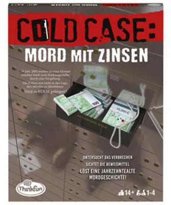 Produktbild von ThinkFun - 76486 - Cold Case: Mord mit Zinsen. Der Krimi im eigenen Heim. Wer findet den Mörder? Ein Rätsel-Spiel für Einen oder in der Gruppe ab 14 Jahren