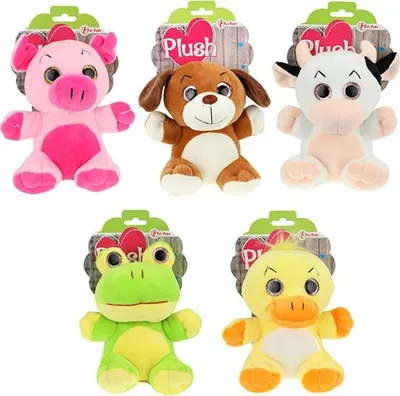 Obrázok produktu pre Plyšové zvieratko (15 cm) s veľkými očami na karte 5ass
