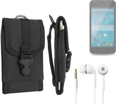 Produktbild von K-S-Trade Holster Schutz Hülle kompatibel mit Qilive Q.4868 Gürteltasche Handy Hülle Tasche outdoor Seitentasche schwarz 1x + Kopfhörer