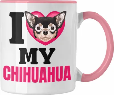 Produktbild von Trendation - Chihuahua Besitzerin Tasse Geschenk Lustiger Spruch Geschenkidee I Love My Chihuahua (Rosa)