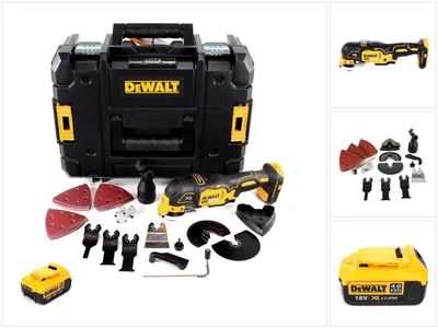Zdjęcie produktu dla DeWalt DCS 355 NT oscylator akumulatorowy 18V bezszczotkowy + 1x akumulator 4,0Ah + TSTAK + 29 szt. akcesoriów - bez ładowarki