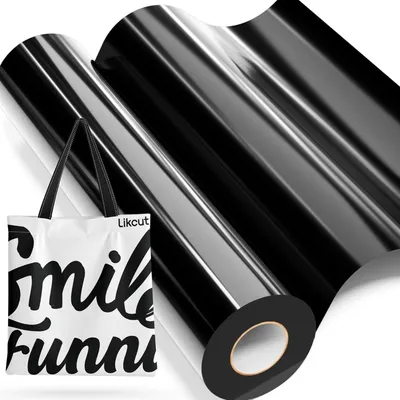 Produktbild von Textilfolie Flexfolie schwarz, 30,5 cm x 6,1 m, für T-Shirts und Stoffe