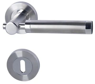 Produktbild von Rosettengarnitur für Zimmertüren mit Buntbartlochung, Schraubrosette Ø52mm