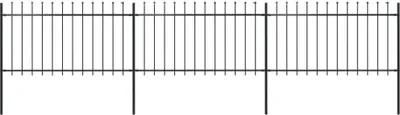 Immagine prodotto di Recinzione da Giardino con Punta a Lancia in Acciaio 537x100 cm Nera