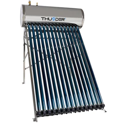 Immagine prodotto di THUNDER Collettore solare sottovuoto Heat Pipe 150 l 15 tubi scaldacqua solare acciaio inox SUS304 serbatoio acqua calda sistema solare