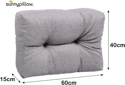 Produktbild von sunnypillow Palettenkissen für Gartenmöbel - Rückenkissen 60 x 40 cm - Rückenpolster für Bett und Sofa - Palettenpolster für Palettenmöbel - Gesteppte Gartenkissen - Rückenlehne, Seitenkissen Grau